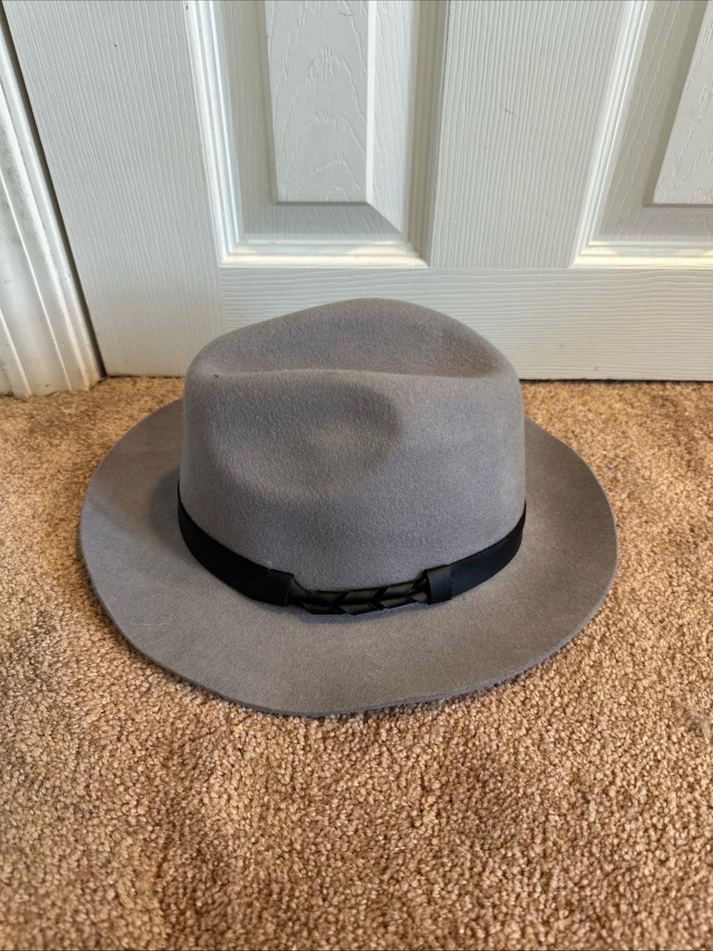 Nordstrom Gray Felt Fedora with Black Band